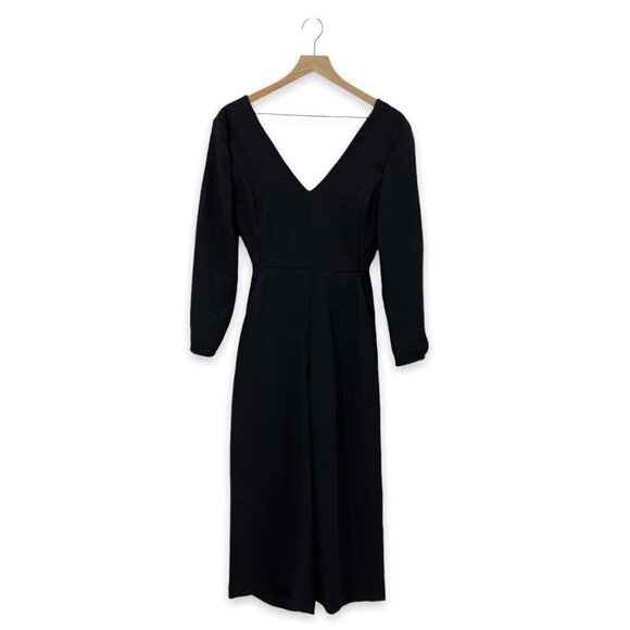 Aritzia Wilfred Black Écoulement Jumpsuit Long Sleeve Keyhole Tie Size 2 - Picture 2 of 12